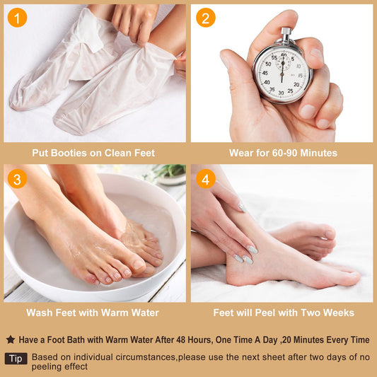 Berlaney Coconut Foot Peeling Mask, 3 Pairs of Skin Exfoliating Foot Masks for Dry feet, Cracked heels, Callus, Dead Skin Remover,for Smooth Touch Feet, Spa Experience at Home or Travel