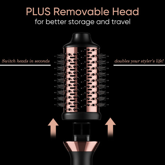 Berlaney Hair Dryer Brush, Ionic Frizz Free Blowout Volumizer & Straightener for All Hair Types, Titanium 4-in-1 Hot Air Brush